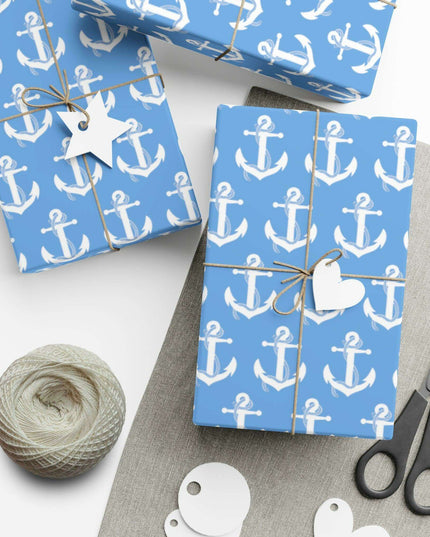 Nautical Elegance: Premium Anchor Gift Wrapping Paper Collection