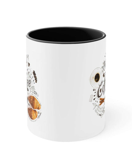 Vibrant Contrast 11oz Ceramic Coffee Mug - Chic Dual-Tone Style