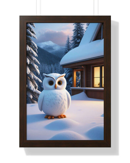 Charming Sustainable Owl Framed Art Print - Maison d'Elite Vertical Poster