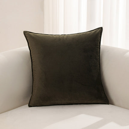 Dutch Velvet Throw Pillow Cover With Piped Trim Solid Color