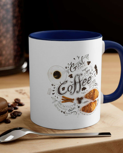 Vibrant Contrast 11oz Ceramic Coffee Mug - Chic Dual-Tone Style