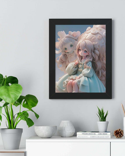 Sustainable Fantasy Anime 3D Girls Vertical Wall Art - Premium Framed Poster Decor