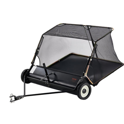 VEVOR 52-Inch Tow-Behind Lawn Sweeper - 26 Cu.ft Capacity, Adjustable