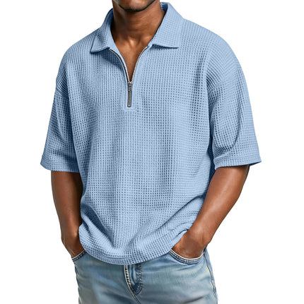 Peekaboo Studio Men's Waffle-Weave Polo Shirt, Short-Sleeved, Beach St