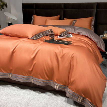 Long Velvet Cotton Four-piece Quilt Cover Bedding