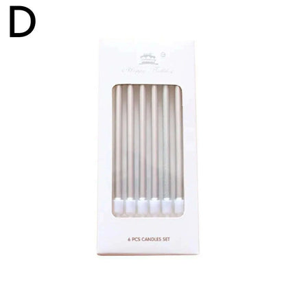 Metallic Birthday Candle Set - 6pcs Chrome Gold & Silver Cake Decorations for Weddings and Baby Showers