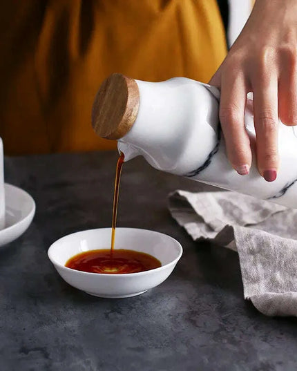 Marble Ceramic Oil and Vinegar Sauce Pot Dispenser