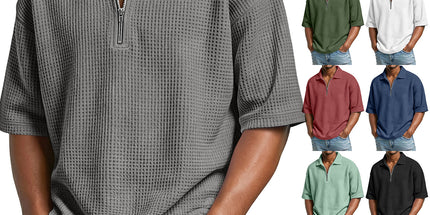Men's Waffle-Weave Short-Sleeved Shirts Summer Solid Color Lapel Polo Shirt T-Shirt Beach Style Tops mens-waffle-weave-short-sleeved-shirts-summer-solid-color-lapel-polo-shirt-t-shirt-beach-style-tops Arts, Crafts & Sewing›Art Supplies›Paint