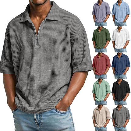 Peekaboo Studio Men's Waffle-Weave Polo Shirt, Short-Sleeved, Beach St