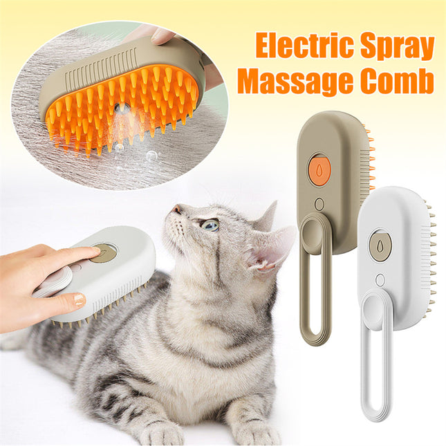 Cat Steam Brush Steamy Dog Brush 3 In 1 Electric Spray Cat Hair Brushe