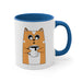 Colorful Feline Ceramic Coffee Cup - Personalized Dual-Tone Style (11oz)