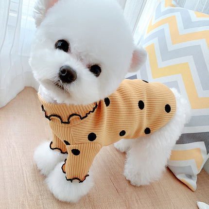 Peekaboo Studio Dot Turtleneck Dog Shirt - Soft Fabric, Cozy Fit