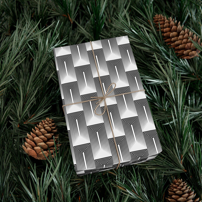 Sophisticated Eco-Friendly Black and White Custom Gift Wrap Paper - Handcrafted in the USA