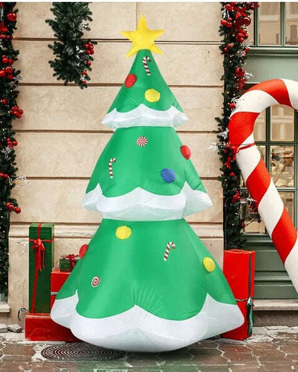 6.9 FT Lighted Christmas Inflatable Decoration, Inflatable Christmas Tree