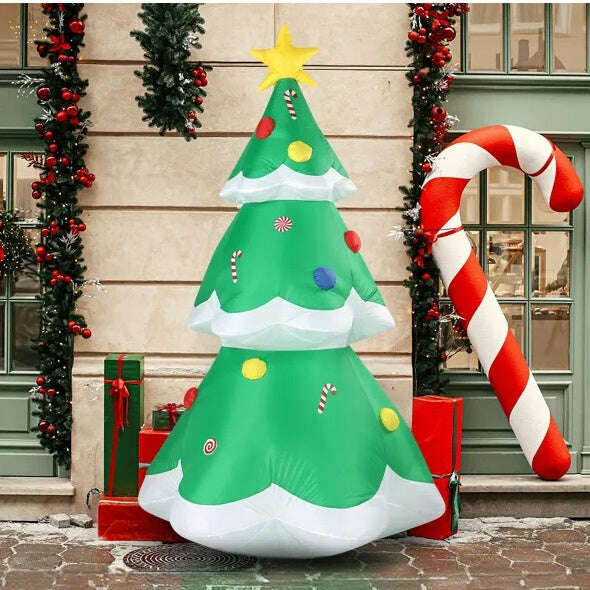 6.9 FT Lighted Christmas Inflatable Decoration, Inflatable Christmas Tree