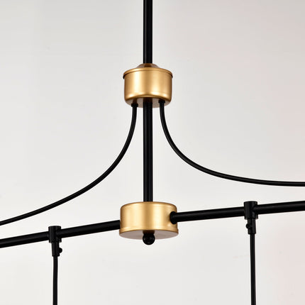 Room & Decor 40" Matte Black & Gold Linear Chandelier, 4 Lights