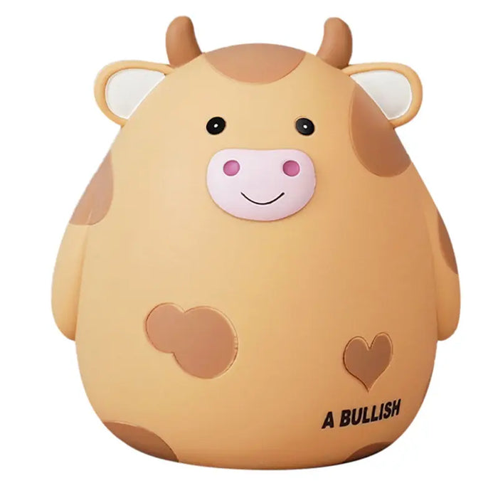 Adorable Cartoon Cow Coin Bank - Cute Vinyl Money Box for Kids - Fun Savings Jar