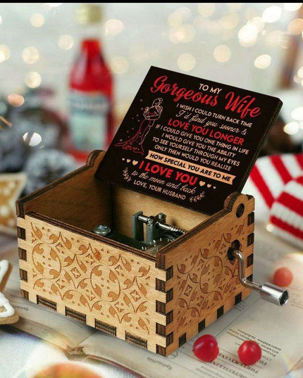 Charming Antique-Inspired Wooden Music Box - A Melody of Timeless Beauty