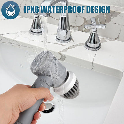 10Pcs Rechargeable Electric Cordless Cleaning Brush Spin Scrubber Turb