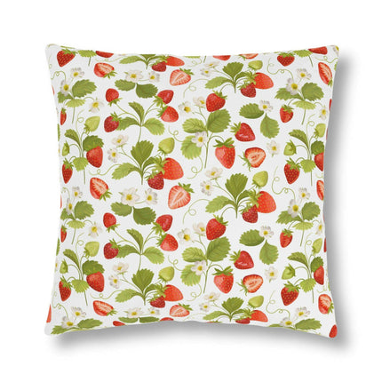 Vibrant Strawberry Outdoor Pillow Set with Concealed Zipper - Water-Resistant and Stylish