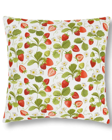 Vibrant Strawberry Outdoor Pillow Set with Concealed Zipper - Water-Resistant and Stylish