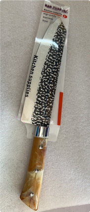 Stainless Steel Chef Knife Marble Handle Diagonal Slicing Knife