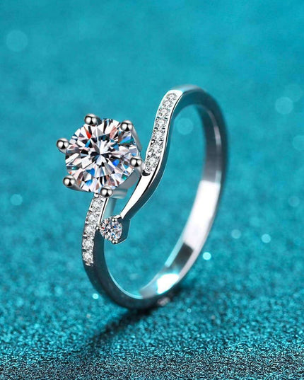 Chic Lab Grown Diamond Bypass Ring with Dazzling Moissanite Accents