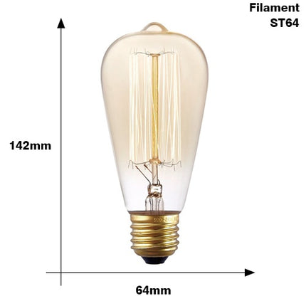 Peekaboo Studio Edison Bulb E27 40W ST64 Retro Filament Lighting