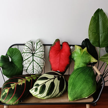 Peekaboo Studio Tropical Plant Leaves Pillow - Soft Fabric & Vibrant D