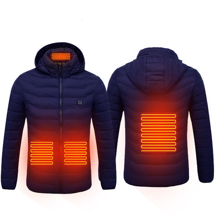 Winter Heated Jacket USB Electric Cotton Coat Zip-up Heater Thermal Cl