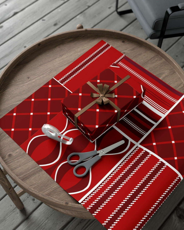 Luxurious Customizable Red Holiday Gift Wrap Set - Elevate Your Present Experience