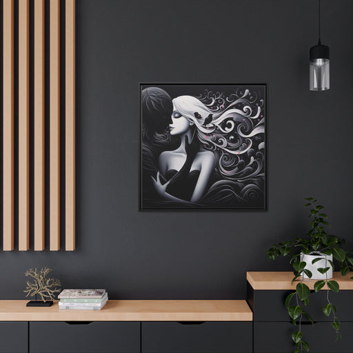 Eco-Chic: Luxury Valentine Matte Canvas Print with Black Pinewood Frame