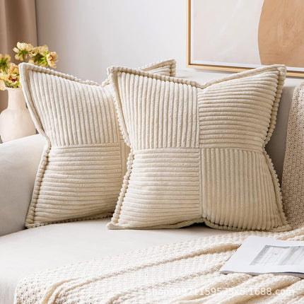 Corduroy Pillow Covers Super Soft Boho Striped Pillow Covers Broadside
