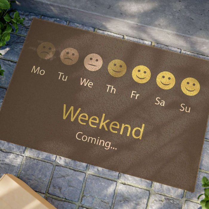 Customizable Weekend coming Doormat - Eco-friendly grade-A tufted coir coconut fiber