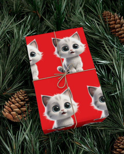 Customized Cat-Inspired Eco-Conscious Gift Wrapping Paper Set in Three Sizes