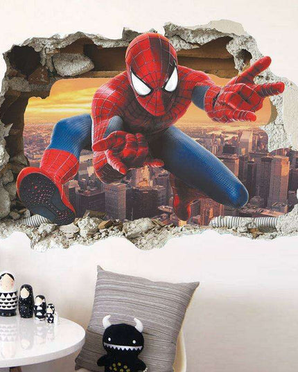 Spiderman 3D Wall Decal Set - Marvel Adventure Decor for Kids' Rooms