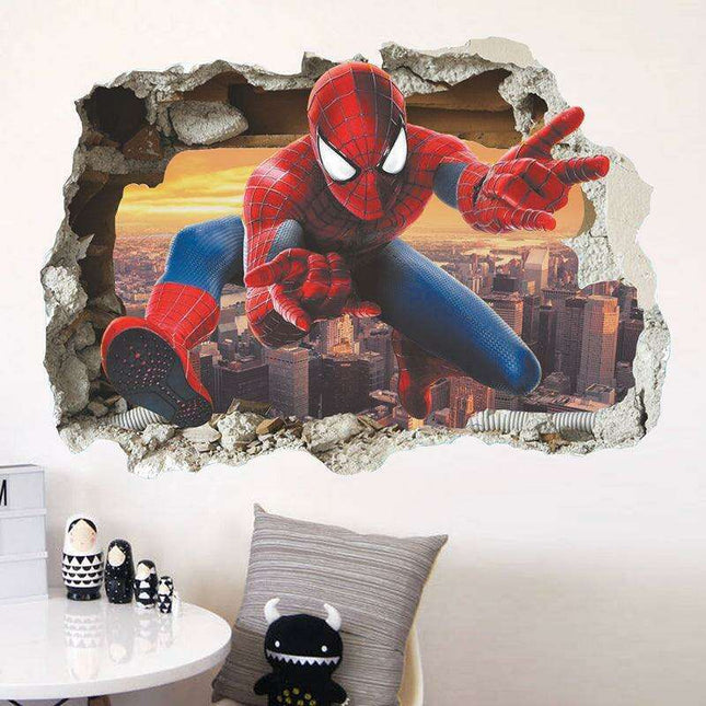 Spiderman 3D Wall Decal Set - Marvel Adventure Decor for Kids' Rooms