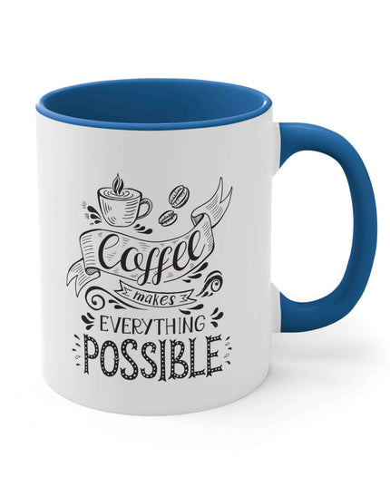 Chic Two-Tone Ceramic Coffee Mug - 11oz for Stylish Sipping