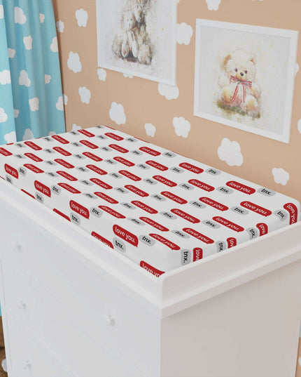 Elegant Personalized Valentine’s Day Baby Changing Pad Cover for Discerning Parents