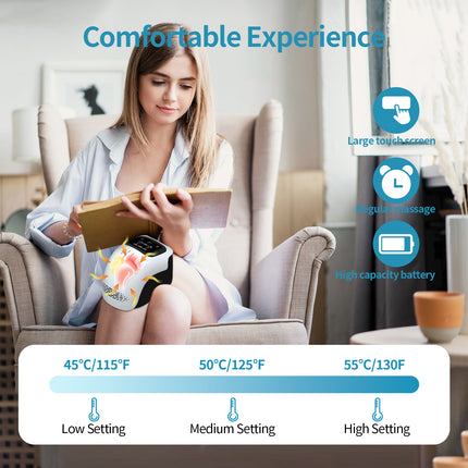 Knee Massager With Kneading Heating Infrared Vibration Rechargeable Pain Relief