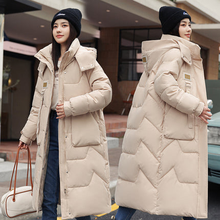 Peekaboo Studio Women's Mid-Length Thickened Coat with Detachable Hat