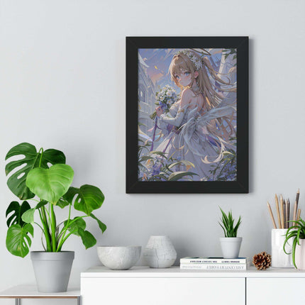 Chic Eco-Friendly Anime Girl Vertical Art Print for Sustainable Home Decor