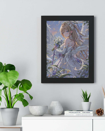 Chic Eco-Friendly Anime Girl Vertical Art Print for Sustainable Home Decor