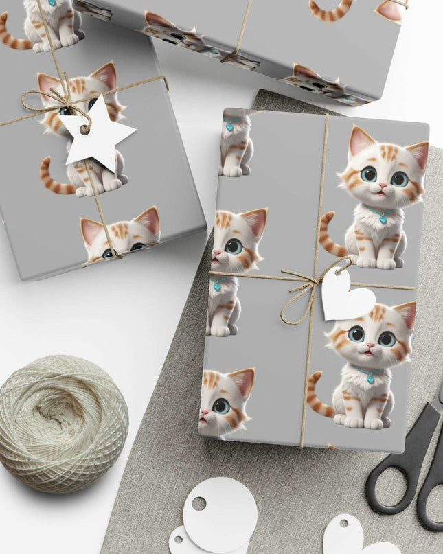 Eco-Conscious Cat Lover's Christmas Gift Wrap Set