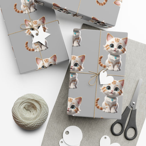 Meow Cat Eco-Friendly Gift Wrap Set: Matte & Satin Finishes for Stylish Presents