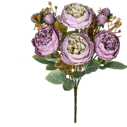 Peekaboo Studio Peony Artificial Bouquet - Lifelike & Elegant Home Dec