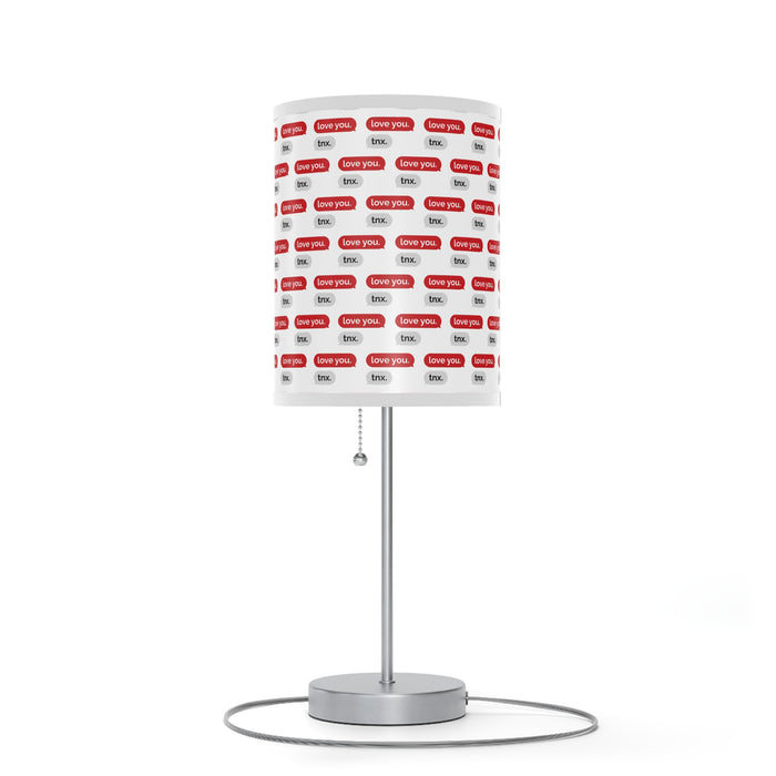Maison d'Elite Valentine Love Text Steel Base Table Lamp with Customizable High-Res Printed Shade