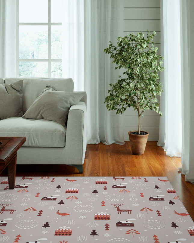 Magical Holiday Haven: Plush Personalized Children's Rug for Cozy Celebrations