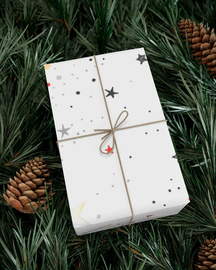 Personalized Luxe Pink Star Holiday Wrapping Paper - Eco-Friendly Premium Quality