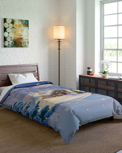 Festive Winter Wonderland Plush Comforter - Luxurious Polyester Bedding